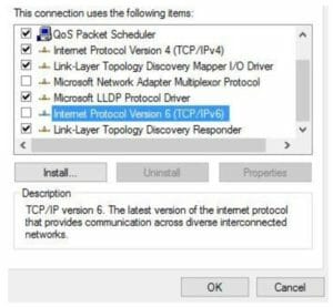 cannot open network adapter properties windows 10