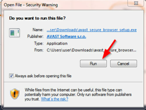 why did an avast secure browser download