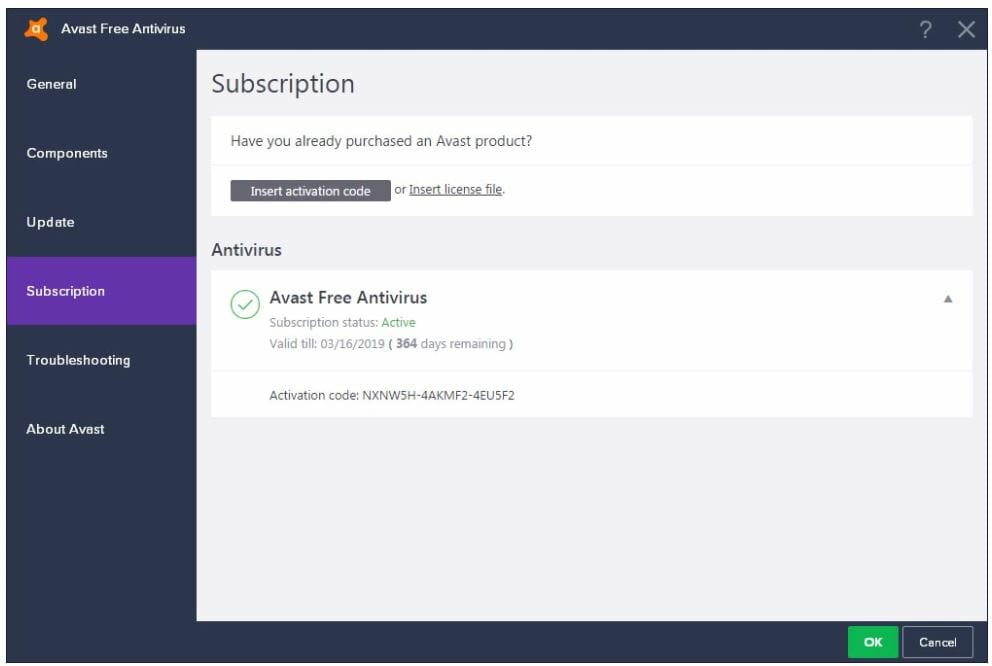 avast pro activation code free